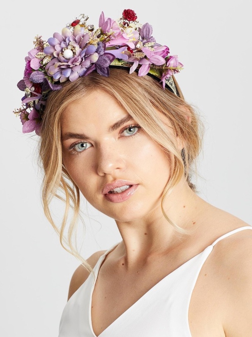 Purple Floral Headband Crown - Women Accessories